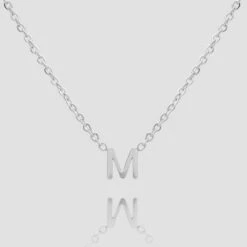 Maia Mini Initial Necklace -Prya Store ClassicSuspendedInitialNecklace M 01 PRYA 2