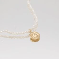 Emily Coin Pearl Necklace -Prya Store CoinPearlNecklace Gold 3 PRYA