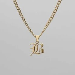 Cubana Initial Necklace 30 Cubana Initial Necklace -Prya Store Cubana initial necklace gold B compressed