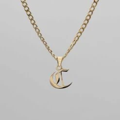 Cubana Initial Necklace 31 Cubana Initial Necklace -Prya Store Cubana initial necklace gold C compressed