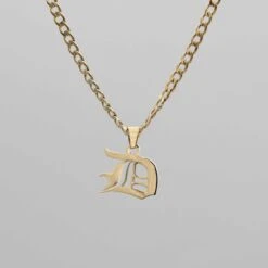 Cubana Initial Necklace 32 Cubana Initial Necklace -Prya Store Cubana initial necklace gold D compressed