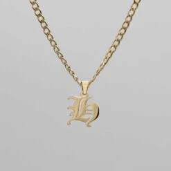 Cubana Initial Necklace 36 Cubana Initial Necklace -Prya Store Cubana initial necklace gold H compressed