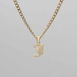 Cubana Initial Necklace 38 Cubana Initial Necklace -Prya Store Cubana initial necklace gold J compressed
