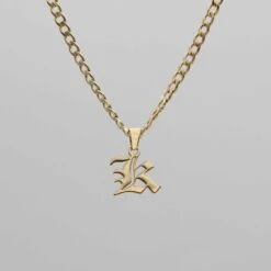 Cubana Initial Necklace 39 Cubana Initial Necklace -Prya Store Cubana initial necklace gold K compressed