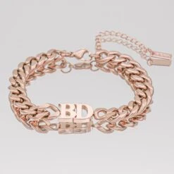 Initial Bracelet -Prya Store CustomInitialChokerBracelet RoseGold 01 PRYA