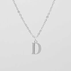 Dubai Initial Necklace -Prya Store D silver PRYA