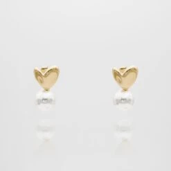 Demi Heart & Pearl Earrings