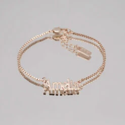 Dubai Custom Name Bracelet -Prya Store DubaiCustomNameBraceletRoseGold PRYA