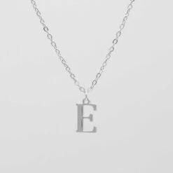 Dubai Initial Necklace -Prya Store E silver PRYA