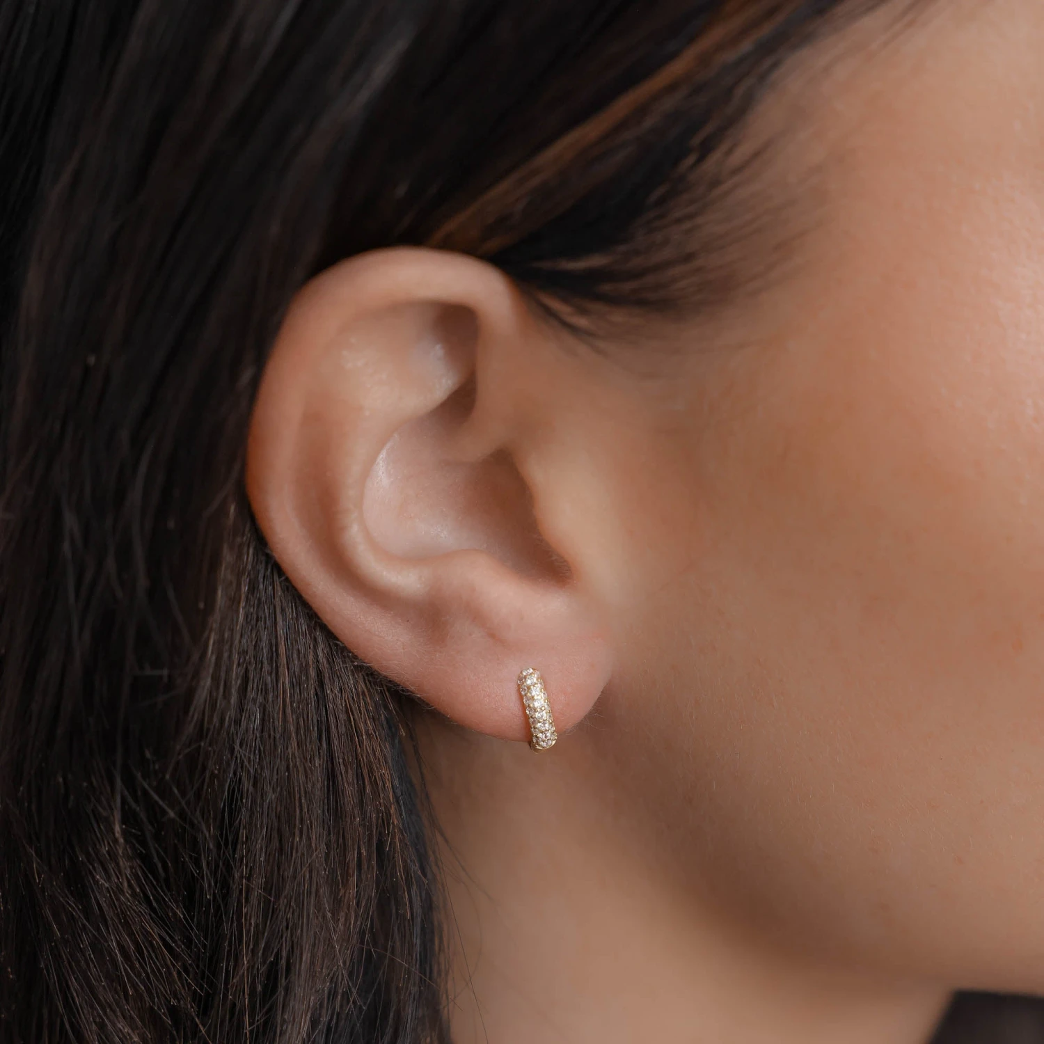 Lori CZ Huggie Earrings 3 Lori CZ Huggie Earrings - Image 3