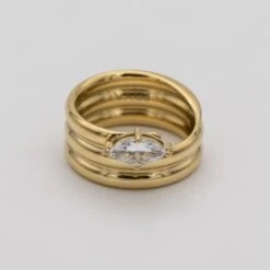 Emilia Double Band Stone Ring -Prya Store Emiliaring2 gold PRYA