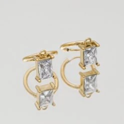Erin Gem Earrings -Prya Store ErinEarrings Gold Clear 3 PRYA