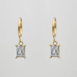 Erin Gem Earrings -Prya Store ErinEarrings Gold Clear 4 PRYA
