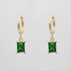 Erin Gem Earrings -Prya Store ErinEarrings Gold Green 5 PRYA
