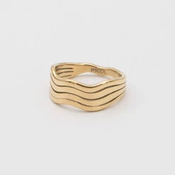 Esme Triple Wave Ring -Prya Store Esmering3 gold PRYA 1