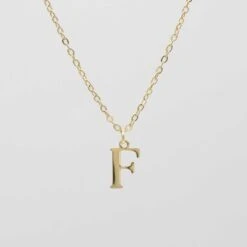 Dubai Initial Necklace -Prya Store F gold PRYA