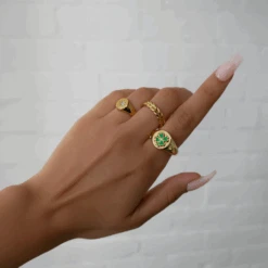 Starlight Signet Ring -Prya Store FourLeaf Kasia StarlightStacks2 890d78ce 4f58 428e 9d96 8050b1d41726