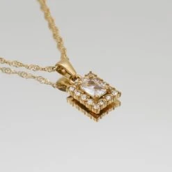 Gaia Gemstone Tablet Necklace -Prya Store GaiaGemstoneNecklace Clear 02 PRYA