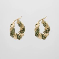 Gia Twisted Earrings -Prya Store GiaEarrings Emerald 02 PRYA