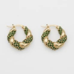 Gia Twisted Earrings -Prya Store GiaEarrings Emerald 03 PRYA