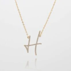 Sydney Initial Necklace -Prya Store H gold PRYA