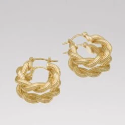 Hattie Twisted Hoop Earrings -Prya Store HattieTwistedEarrings Gold 3 PRYA