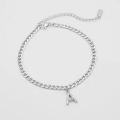 ICY Initial Anklet | Cuban -Prya Store ICYInitialAnklet 1 2