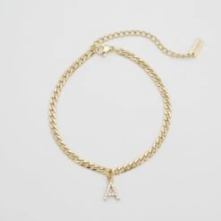 ICY Initial Anklet | Cuban -Prya Store ICYInitialAnklet 2