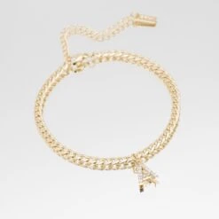 ICY Initial Anklet | Cuban -Prya Store ICYInitialAnklet 3