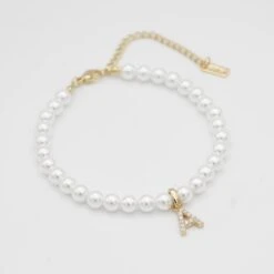 ICY Pearl Initial Anklet -Prya Store ICYPearlInitialAnklet A 02 PRYA