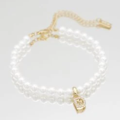 ICY Pearl Initial Bracelet -Prya Store ICYPearlInitialAnklet D 01 PRYA