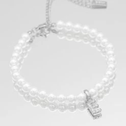 ICY Pearl Initial Bracelet -Prya Store ICYPearlInitialAnklet E 01 PRYA 2