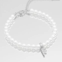 ICY Pearl Initial Bracelet -Prya Store ICYPearlInitialAnklet F 01 PRYA 2