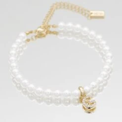 ICY Pearl Initial Anklet -Prya Store ICYPearlInitialAnklet G 01 PRYA 1