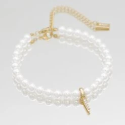 ICY Pearl Initial Bracelet -Prya Store ICYPearlInitialAnklet I 01 PRYA