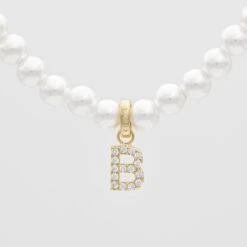 ICY Pearl Initial Necklace 27 ICY Pearl Initial Necklace -Prya Store ICYPearlInitialNecklace B 01 PRYA