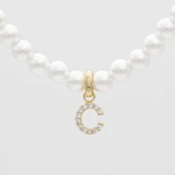 ICY Pearl Initial Necklace 29 ICY Pearl Initial Necklace -Prya Store ICYPearlInitialNecklace C 01 PRYA