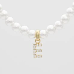 ICY Pearl Initial Necklace 33 ICY Pearl Initial Necklace -Prya Store ICYPearlInitialNecklace E 01 PRYA