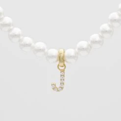 ICY Pearl Initial Necklace 36 ICY Pearl Initial Necklace -Prya Store ICYPearlInitialNecklace J 01 PRYA