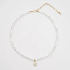 ICY Pearl Initial Necklace 23 ICY Pearl Initial Necklace -Prya Store ICYPearlInitialNecklace M 03 PRYA