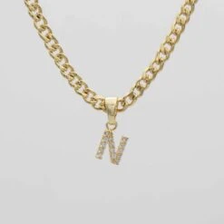 ICY Initial Necklace | Cuban 35 ICY Initial Necklace | Cuban -Prya Store ICY Initial Necklace Cuban N gold PRYA d8700500 d4ae 4116 bdcd 2db70934c44e