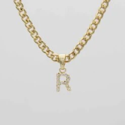 ICY Initial Necklace | Cuban 39 ICY Initial Necklace | Cuban -Prya Store ICY Initial Necklace Cuban R gold PRYA b1dc3f53 5f6a 4259 952c 5875f8542009
