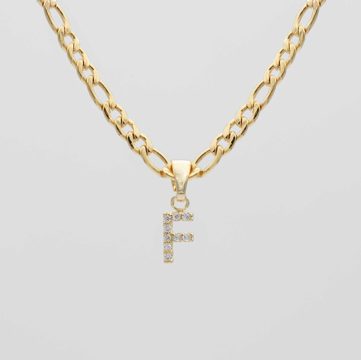 ICY Initial Necklace | Figaro 7 ICY Initial Necklace | Figaro - Image 7