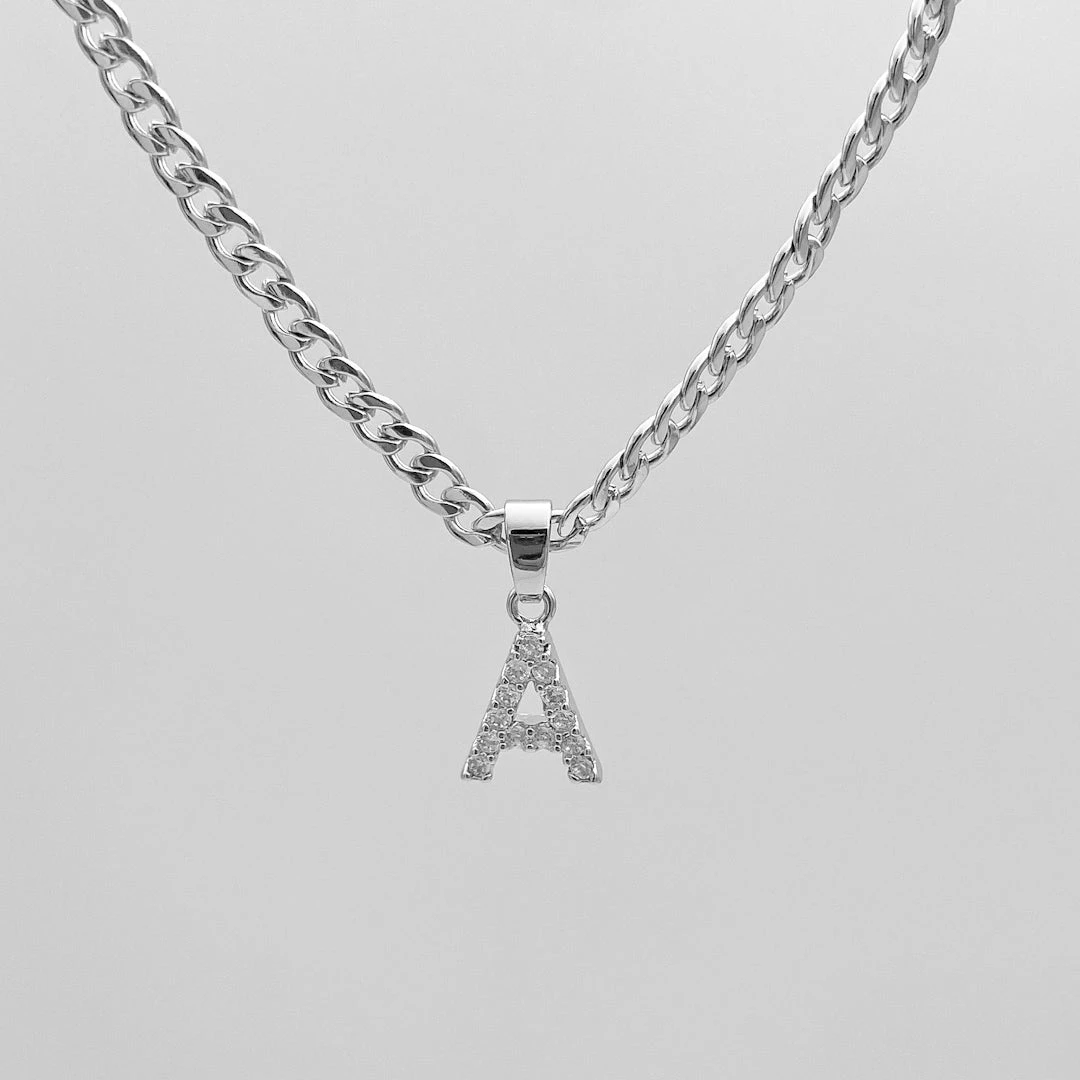 ICY Initial Necklace | Cuban 7 ICY Initial Necklace | Cuban - Image 7