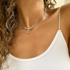 ICY Initial Necklace | Cuban 25 ICY Initial Necklace | Cuban -Prya Store IMG 1244