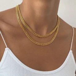 Double Link Curb Chain | Gold -Prya Store IMG 6525 PRYA Necklaces
