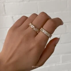 Anna Baguette Cut CZ Ring | Gold -Prya Store IMG 6700 2395a2c9 2904 4a24 92e5 d1513e8460cc