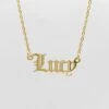 Old English Name Plate Necklace
