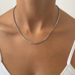 Box Chain Necklace | Silver 29 Box Chain Necklace | Silver -Prya Store IMG 93082 PRYA Necklaces