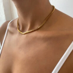 Box Chain Necklace | Gold -Prya Store IMG 93902